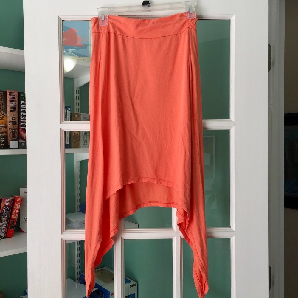 Peach Mid-length Asymmetrical Skirt